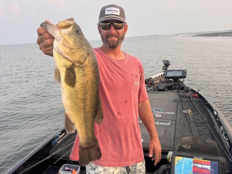 Largemouth bass fishing