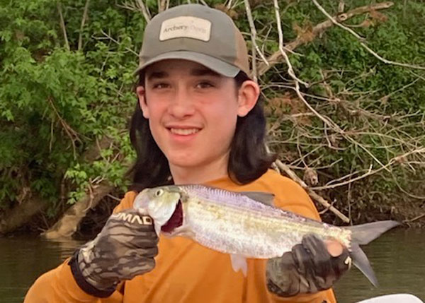 angler with a shad